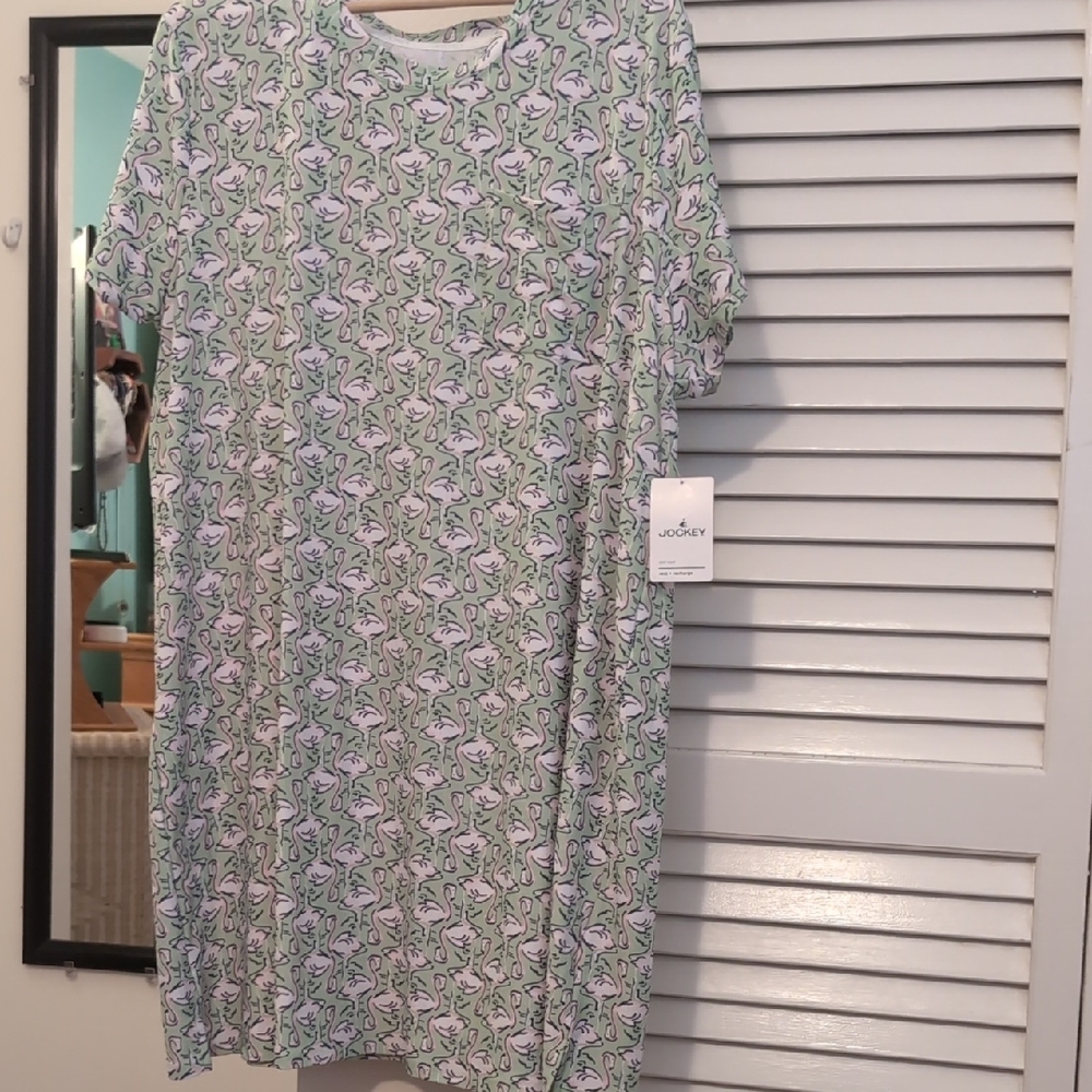 Jockey Green and Pink Flamingo Nightgown